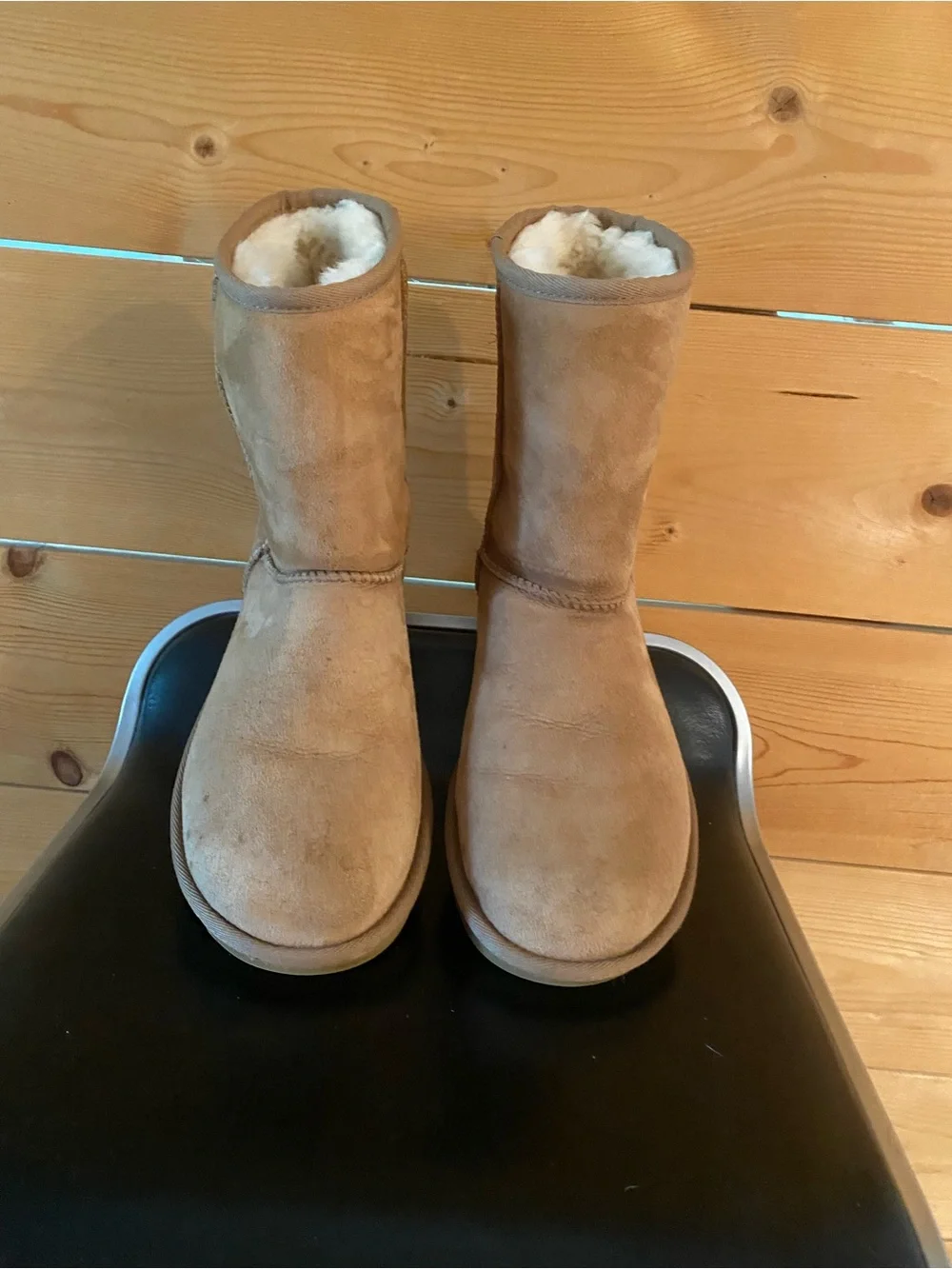 Ugg Classic Short Shearling-Lined Suede Boots - Chestnut